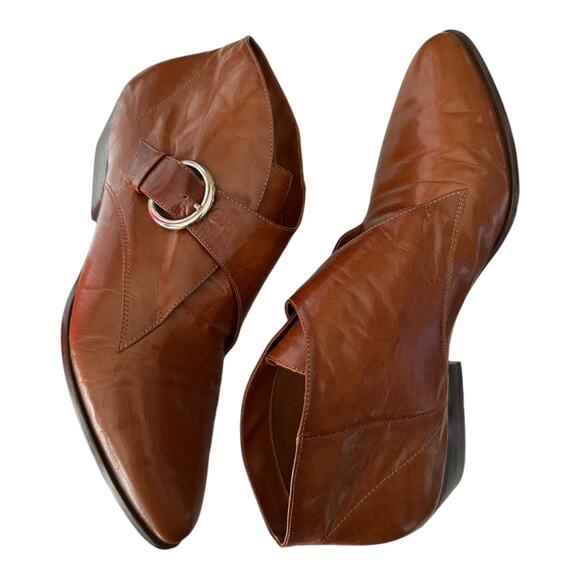 Vintage 9 West Mercedes brown boots with side buckle strap closing size 7.5 - Picture 8 of 16